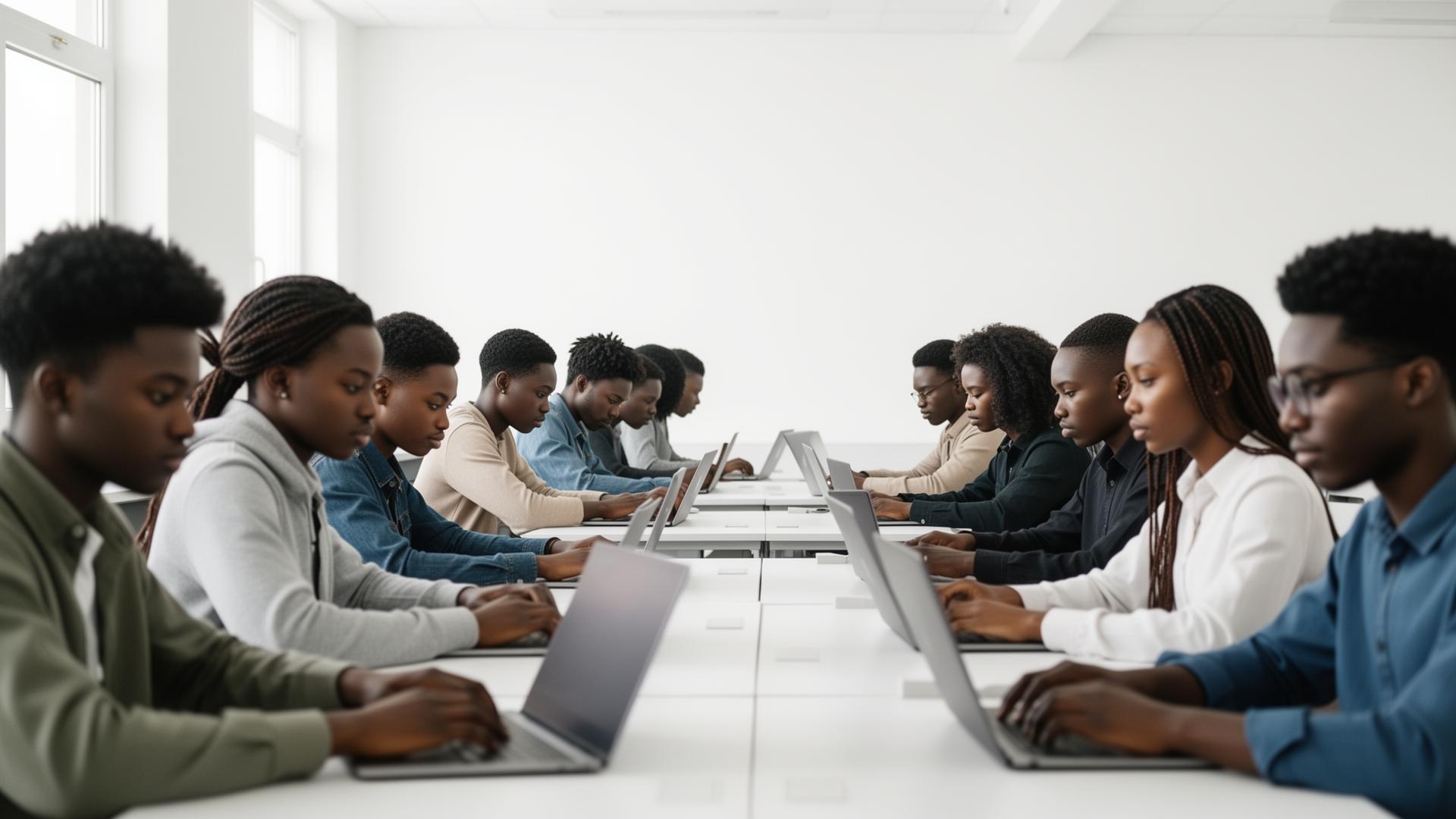 Students learning at AfroGuru